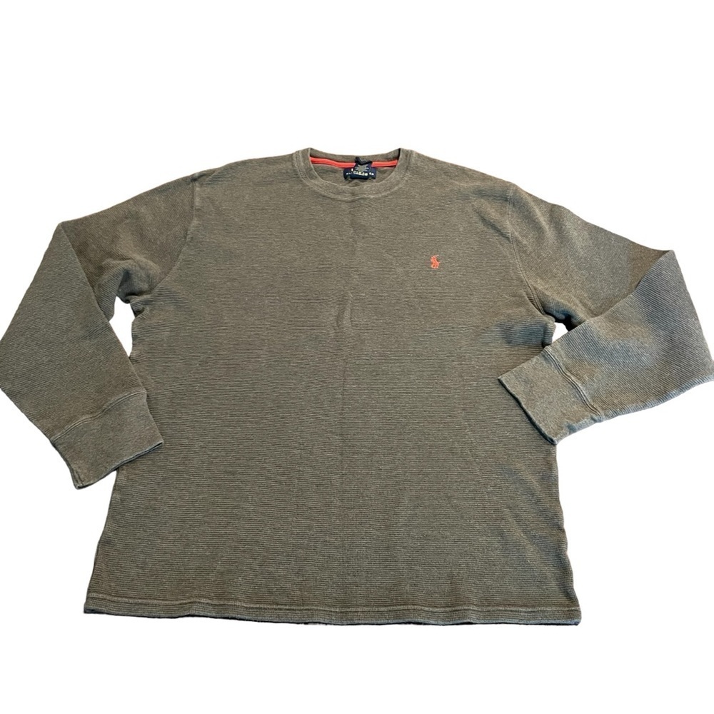 Polo Ralph Lauren Men’s Green Waffle Knit Long Sleeve Shirt Size XL
